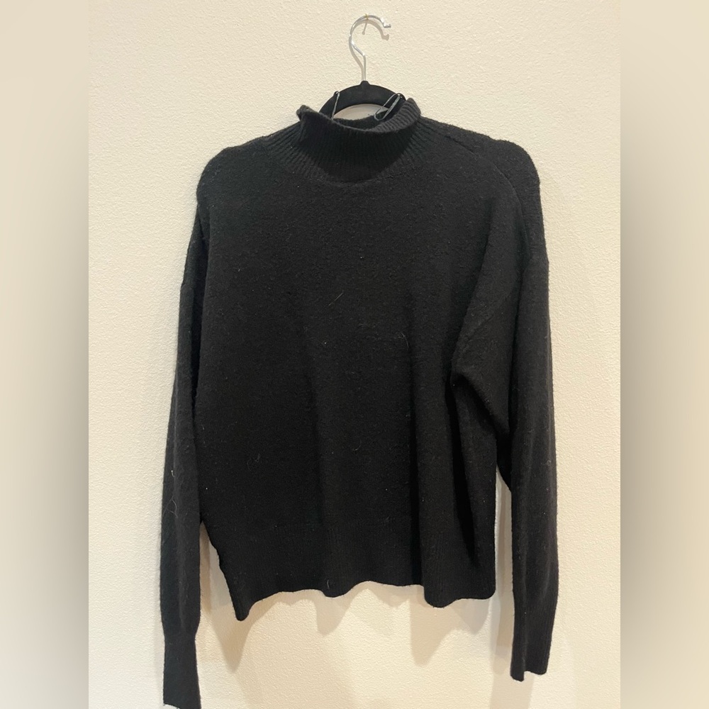 Fleece Black Women's Turtleneck